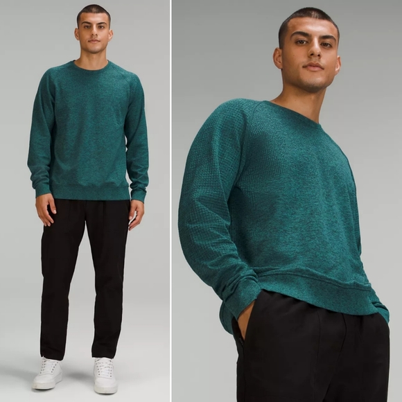 lululemon athletica Other - 🆕️ Lululemon Engineered Warmth Long-Sleeve Crew in Green Jasper/Oceanic/Black